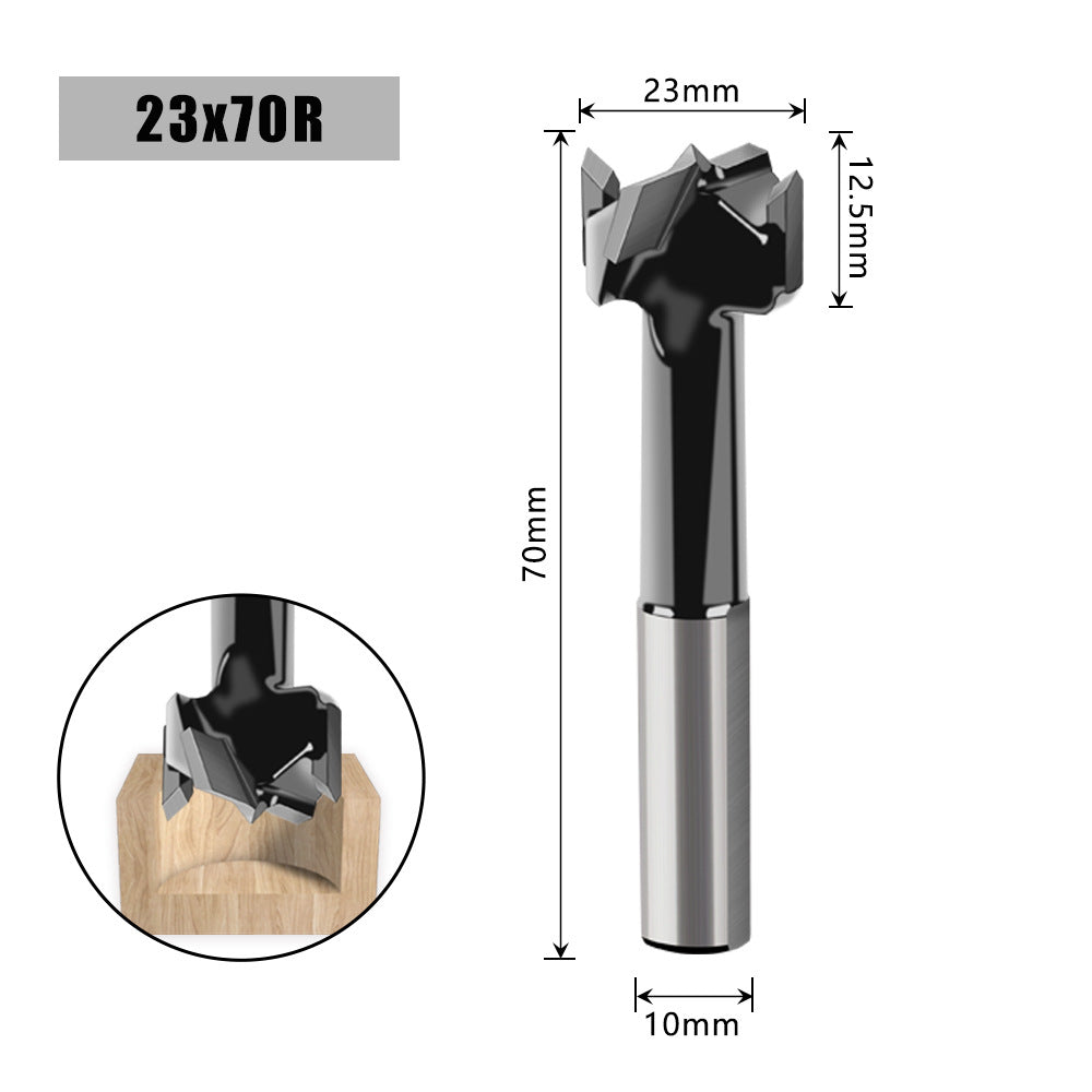 Woodworking split drill 15-55mm hole opener, split drill, forward and reverse four-tooth alloy numerical control woodworking row drill