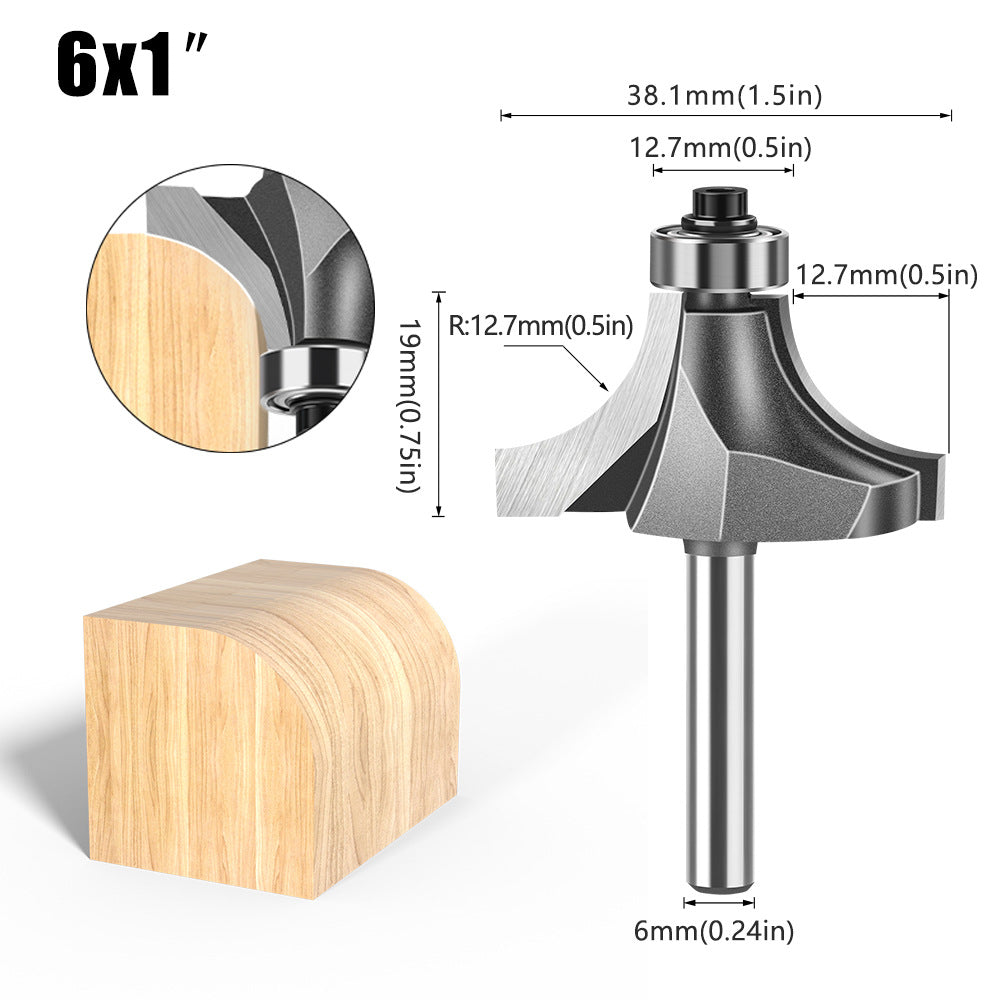 6 handle 12 handle fillet knife tungsten steel alloy woodworking milling cutter R chamfer trimming machine slotting engraving machine blade