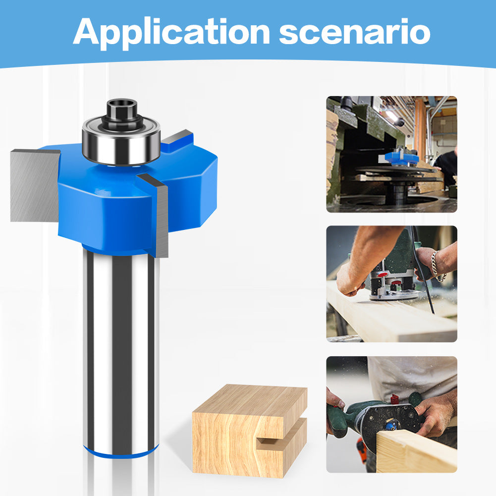Three-blade ball T-knife Metric 5mm-12mm slotting knife Woodworking slotting milling cutter T-slot knife Engraving machine