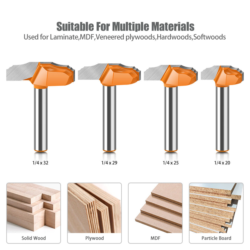 6 handle 1/4 handle Xiaodie double R wire knife cabinet door panel knife double small R flower wire knife trimmer milling cutter cabinet door knife