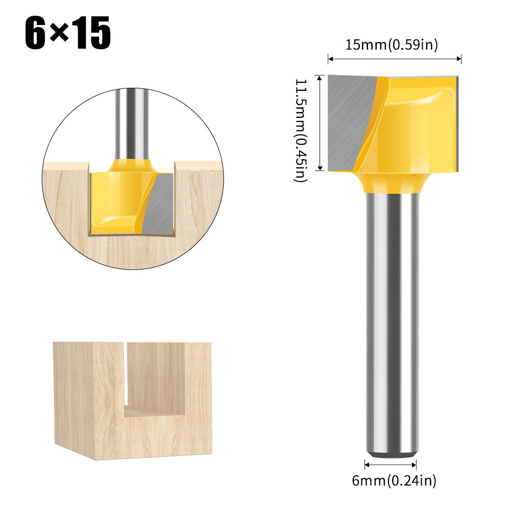 6Mm handle woodworking bottom cleaning knife slotting knife engraving machine trimming machine flat bottom cleaning knife 2-in-1 8-32mm