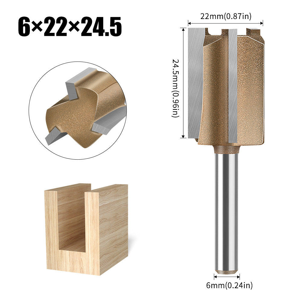 Professional grade three-edged straight knife 6 handles woodworking special milling cutter head slotting knife woodworking knife trimming grooving knife 12 handles