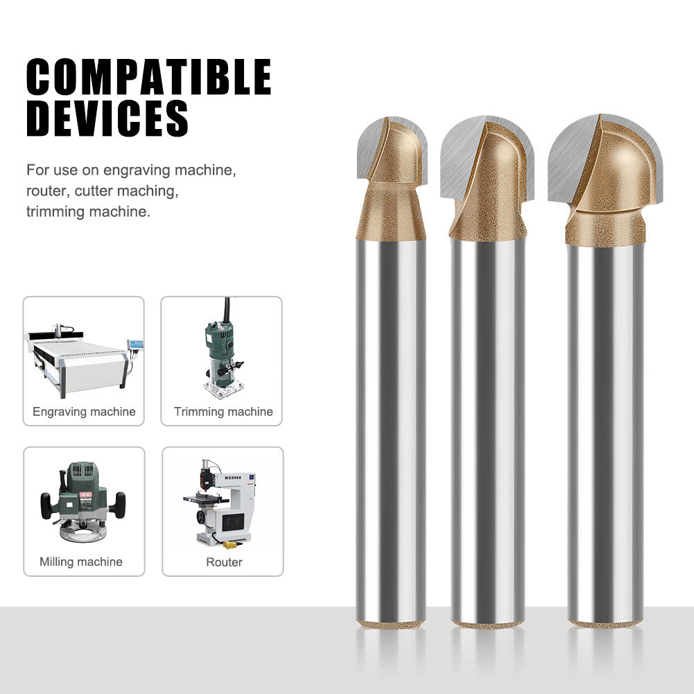 1/4 handle professional grade round bottom cutter woodworking milling cutter slotting cutter arc trimming machine engraving machine electric milling gong cutter head