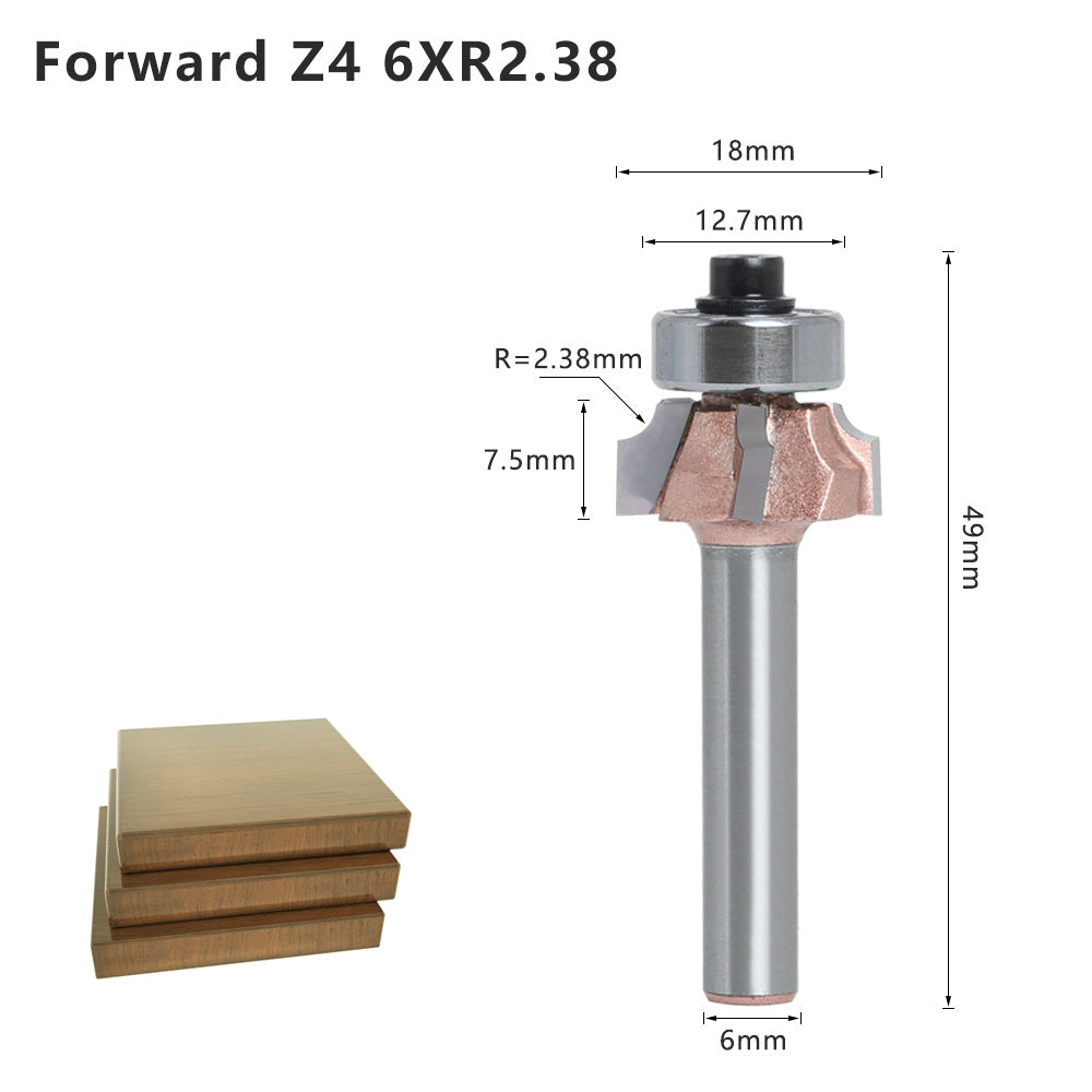 Four-blade rounded corner knife, edge banding knife, forward rotation and reverse rotation, double R line knife, woodworking decoration cabinet door edge banding strip, wall board
