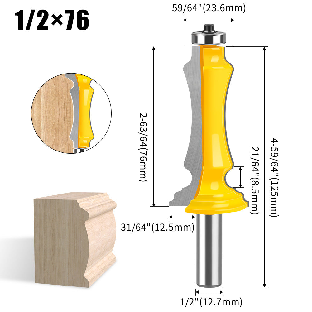 8 handle 1/2 handle high line armrest cutter woodworking milling cutter armrest cutter line cutter skirting cutter gong milling cutter carving knife
