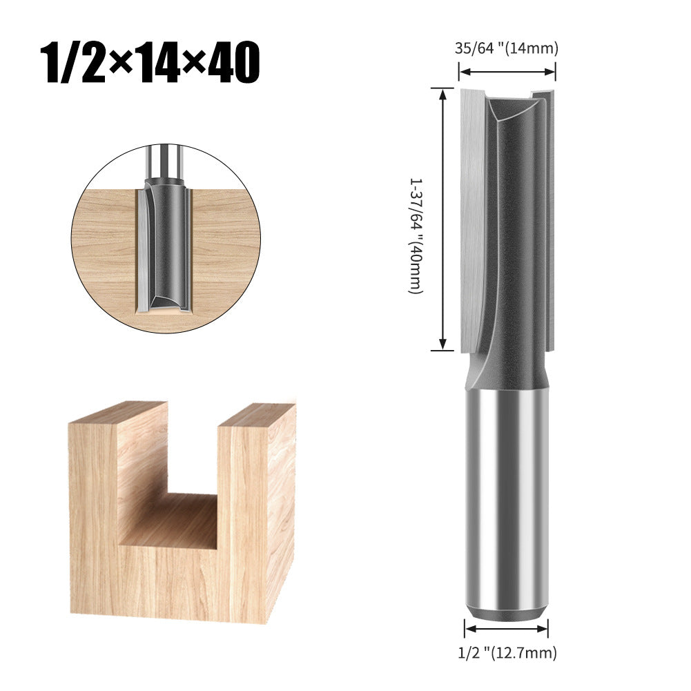 Woodworking milling cutter 1/2 handle extended straight blade length 40mm slotted straight cutter notch cutter slotted milling cutter woodworking tools