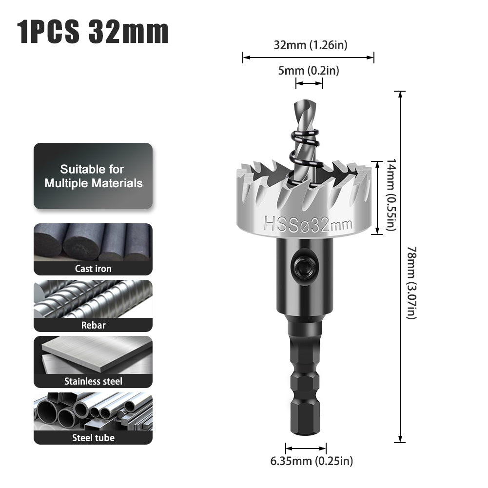 HSS hexagonal shank high speed steel 4341 hole opener, iron sheet stainless steel hole opener metal, thin plate drilling
