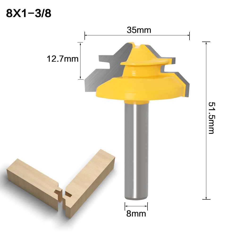 45 degree tenon knife 90 degree right angle knife tenon knife 8 handle woodworking milling cutter foreign trade export