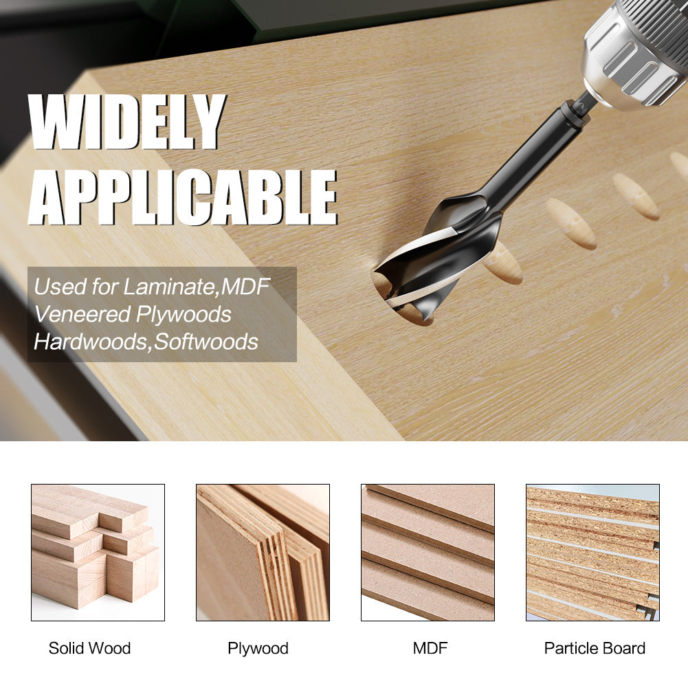 Hexagonal shank hole opener, four-slot four-blade woodworking drill set, outdoor manual multi-purpose drill
