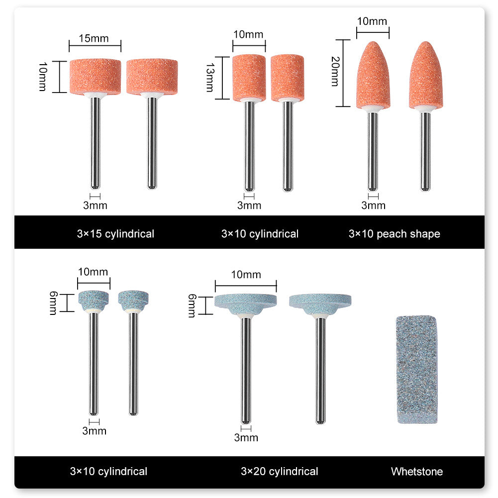11-Piece Grinding Head Set Grinding Wheel Grinding Head Metal Knife Edge Bullet Grinding Head Metal Wood Polishing Grinder