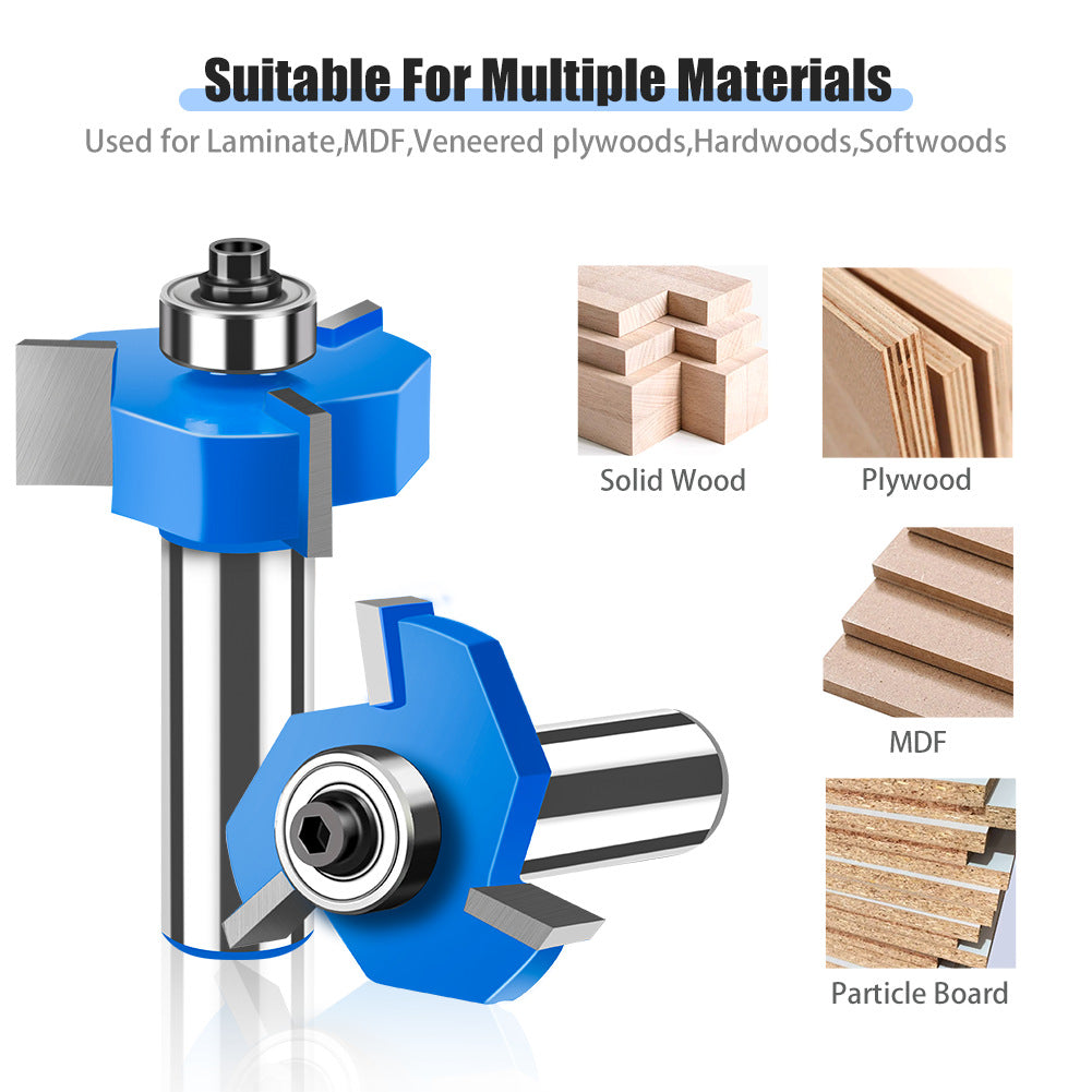 Three-blade ball T-knife Metric 5mm-12mm slotting knife Woodworking slotting milling cutter T-slot knife Engraving machine