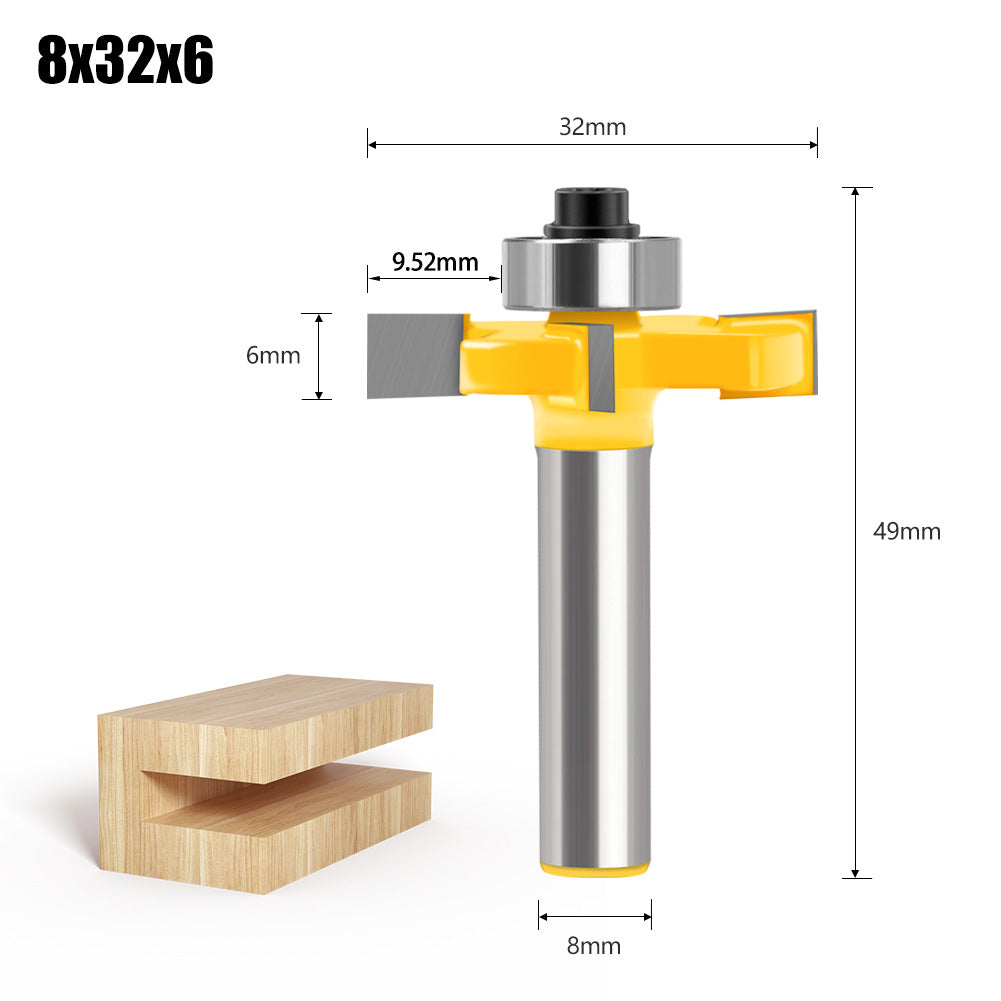 4-Edge ball T-knife 8 handle woodworking milling cutter slotting cutter notch cutter alloy cutter head trimming machine cutter head