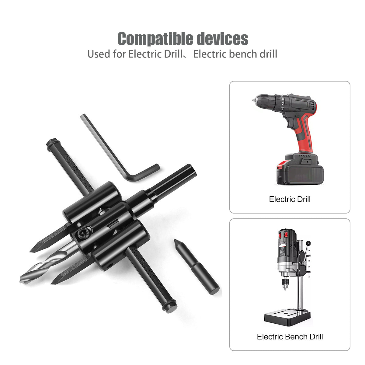 Adjustable aircraft hole opener, woodworking reamer, woodworking plastic spotlight hole opening integration, ceiling hole opener