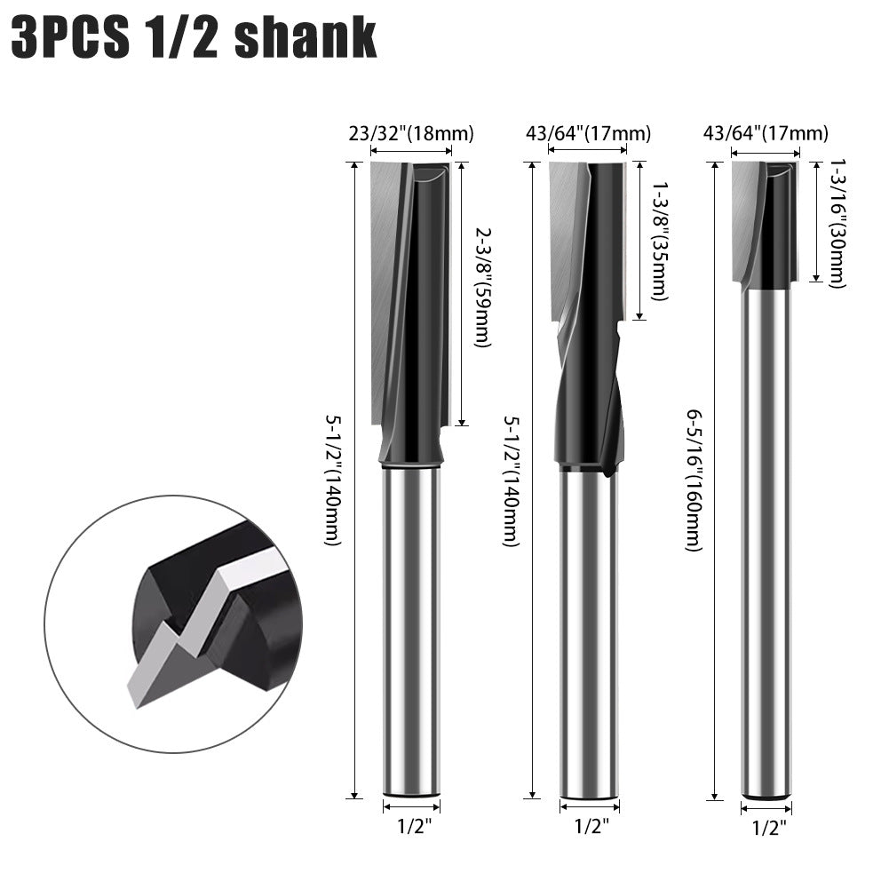 Door keyhole lengthened slotting milling cutter Bottom cutter Spiral mortise cutter Door panel Daluo electromechanical woodworking milling cutter
