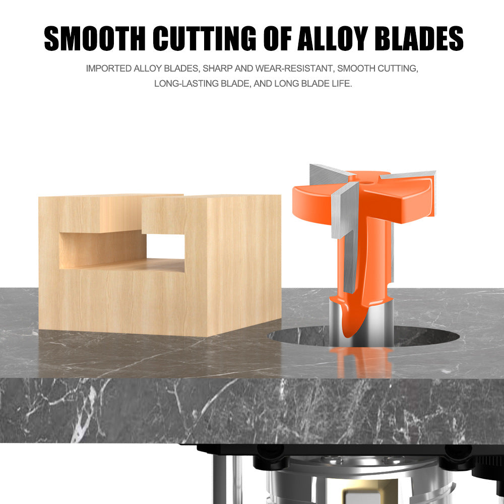 Three-edged straight-edge T-knife 12 handles, woodworking engraving milling cutter, notch cutter, four-edged slotting cutter, woodworking milling cutter