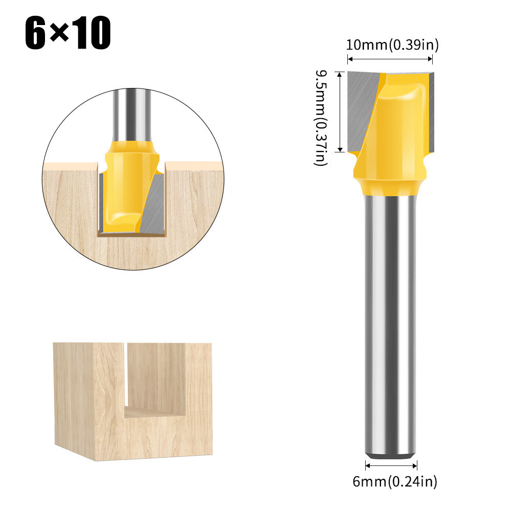 6Mm handle woodworking bottom cleaning knife slotting knife engraving machine trimming machine flat bottom cleaning knife 2-in-1 8-32mm