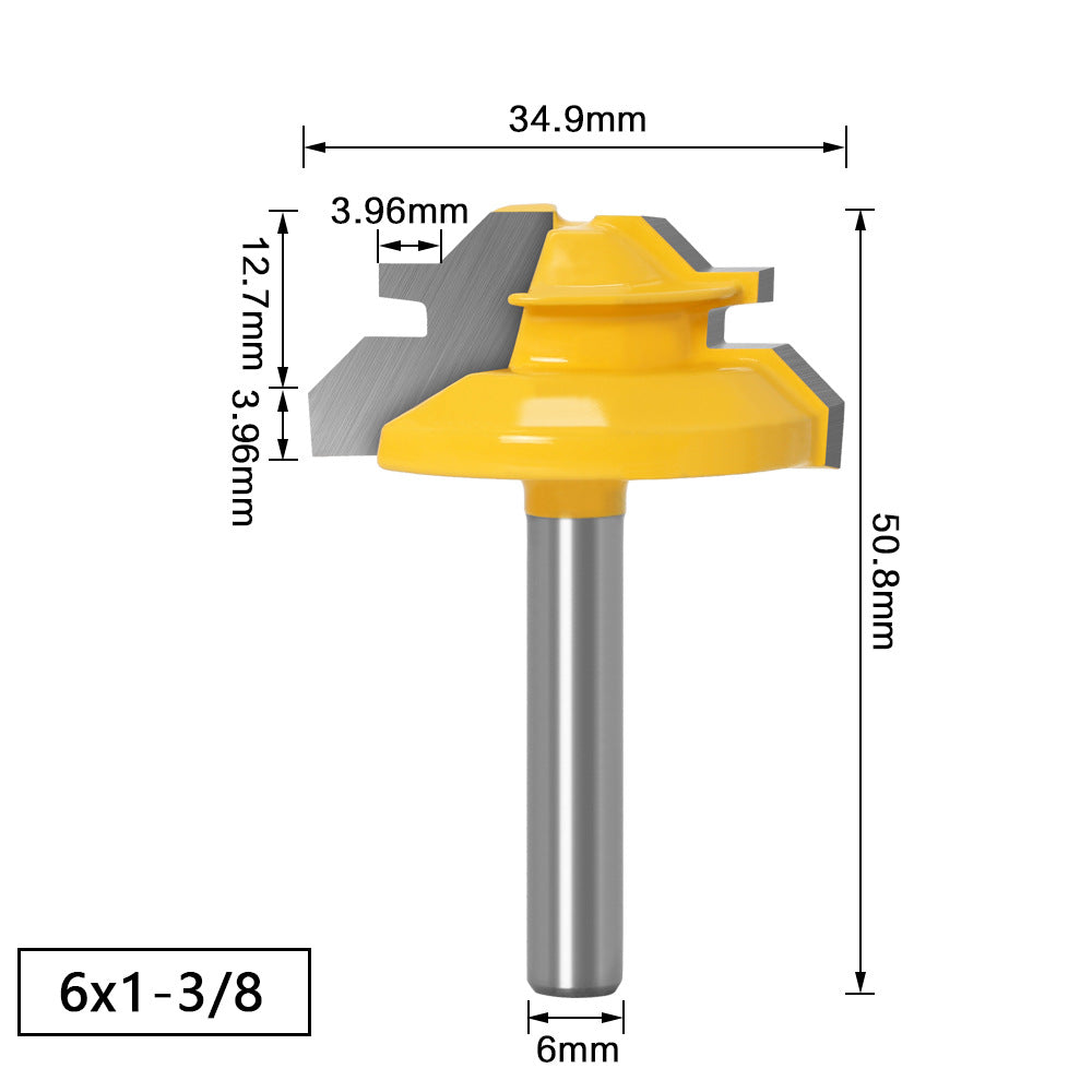45 degree tenon cutter 1/4 * 2 woodworking milling cutter slotting cutter trimming machine cutter head engraving machine gong cutter