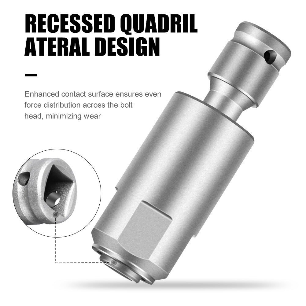 Upgraded version of electric wrench, square handle, four pits, electric hammer head, round handle, two pits and two slots, variable impact drill bit conversion head