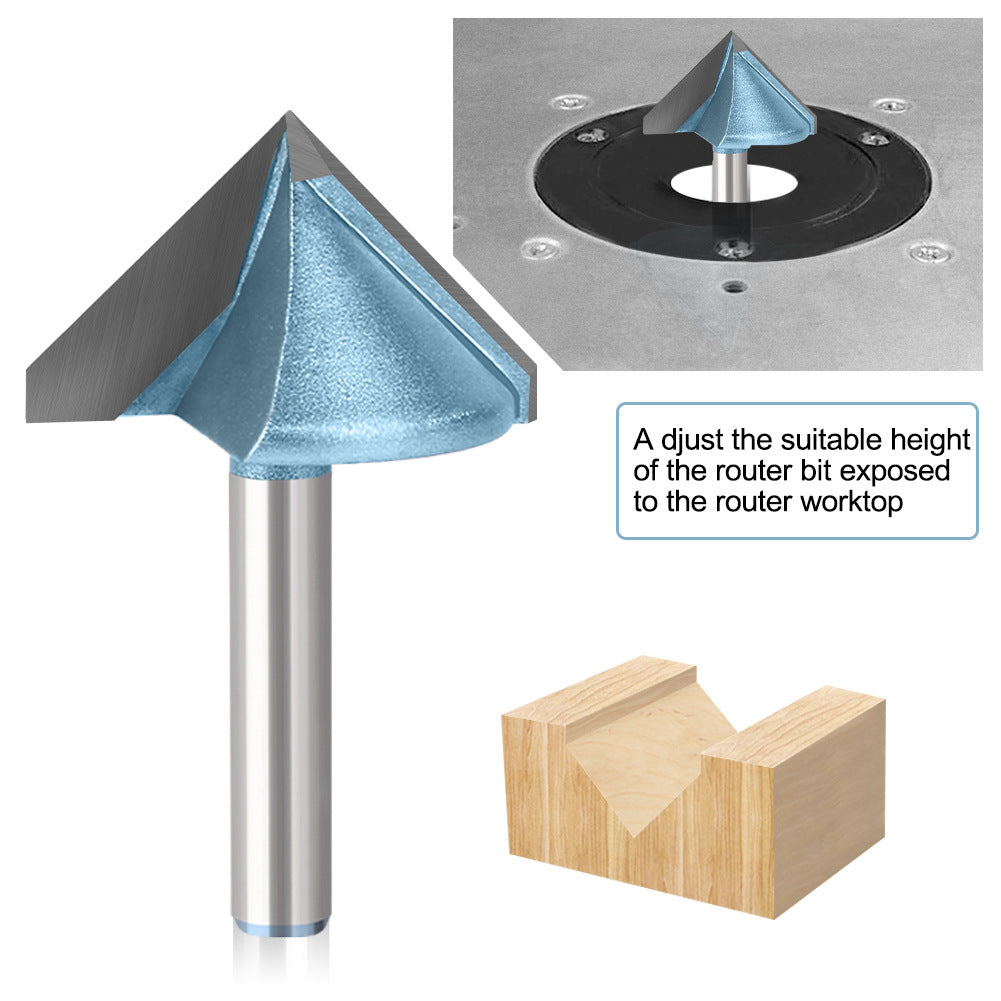 90 ° V knife forward rotation and reverse corner knife 3D computer engraving knife 45 degree trimming knife woodworking milling cutter acrylic