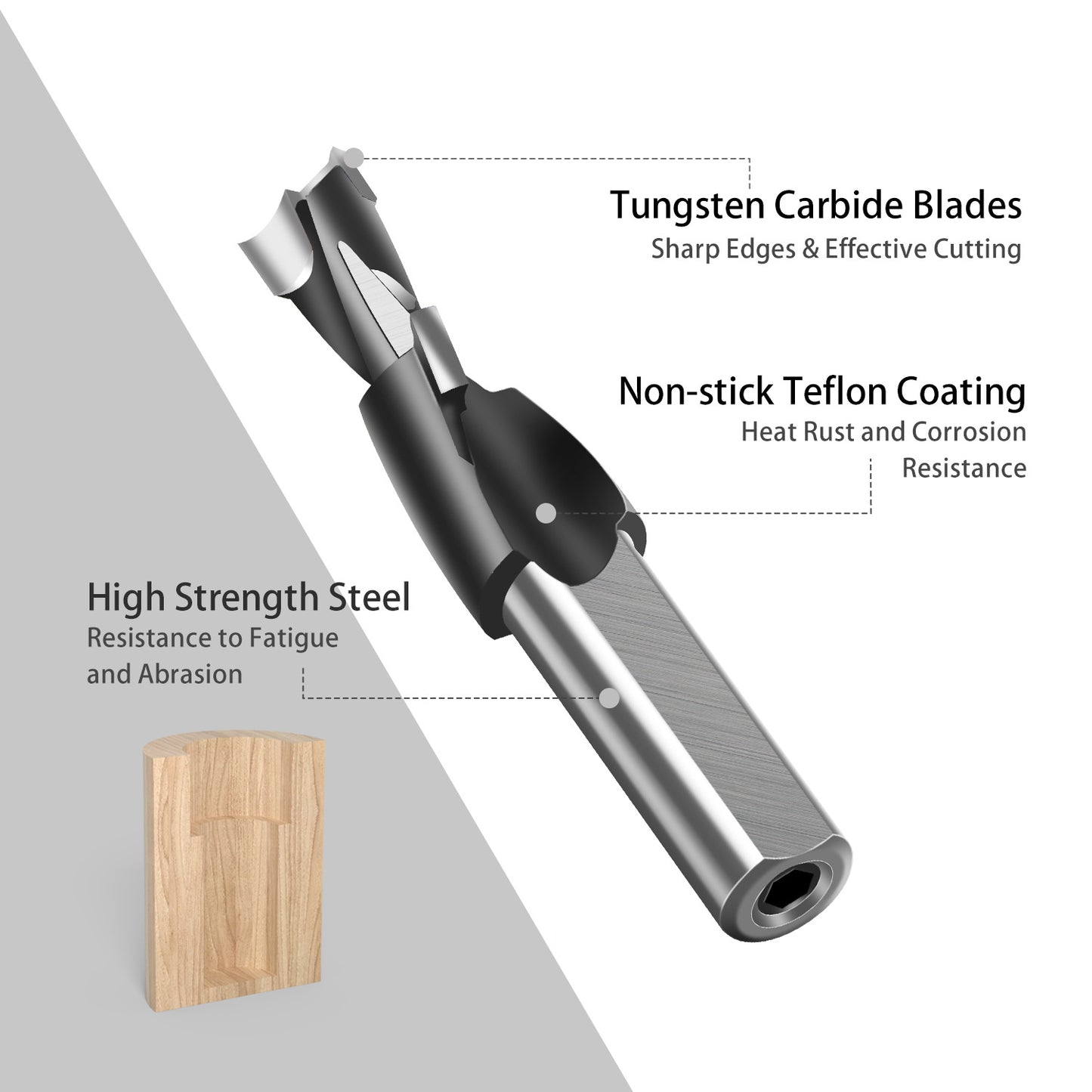 Step Drill Three-in-One Drill Secondary Drill Alloy Woodworking Step Drill Side Hole Machine Drill Bag Countersunk Hole Woodworking Row Drill Bit