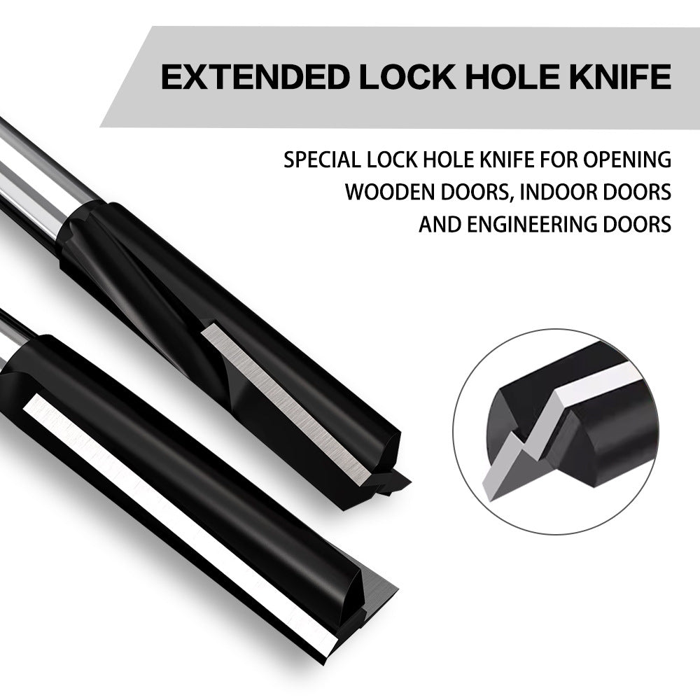 Door keyhole lengthened slotting milling cutter Bottom cutter Spiral mortise cutter Door panel Daluo electromechanical woodworking milling cutter