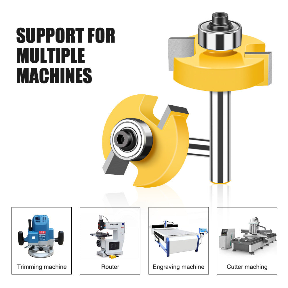 8 Handle Double Edge Ball T-Knife Bearing Slotting Knife Inch Woodworking Milling Kit T-Slotted Knife