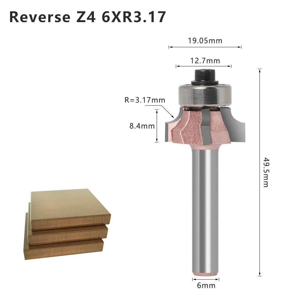 Four-blade rounded corner knife, edge banding knife, forward rotation and reverse rotation, double R line knife, woodworking decoration cabinet door edge banding strip, wall board