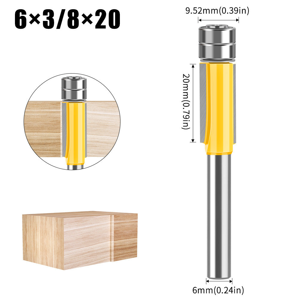 6 handle double bearing trimming cutter woodworking milling cutter with bearing trimming cutter double edge straight cutter woodworking milling cutter