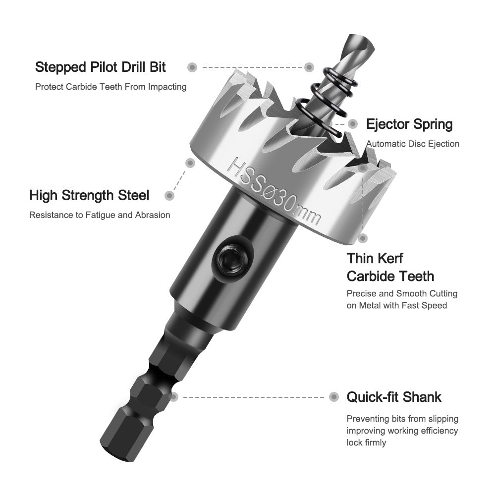 HSS hexagonal shank high speed steel 4341 hole opener, iron sheet stainless steel hole opener metal, thin plate drilling