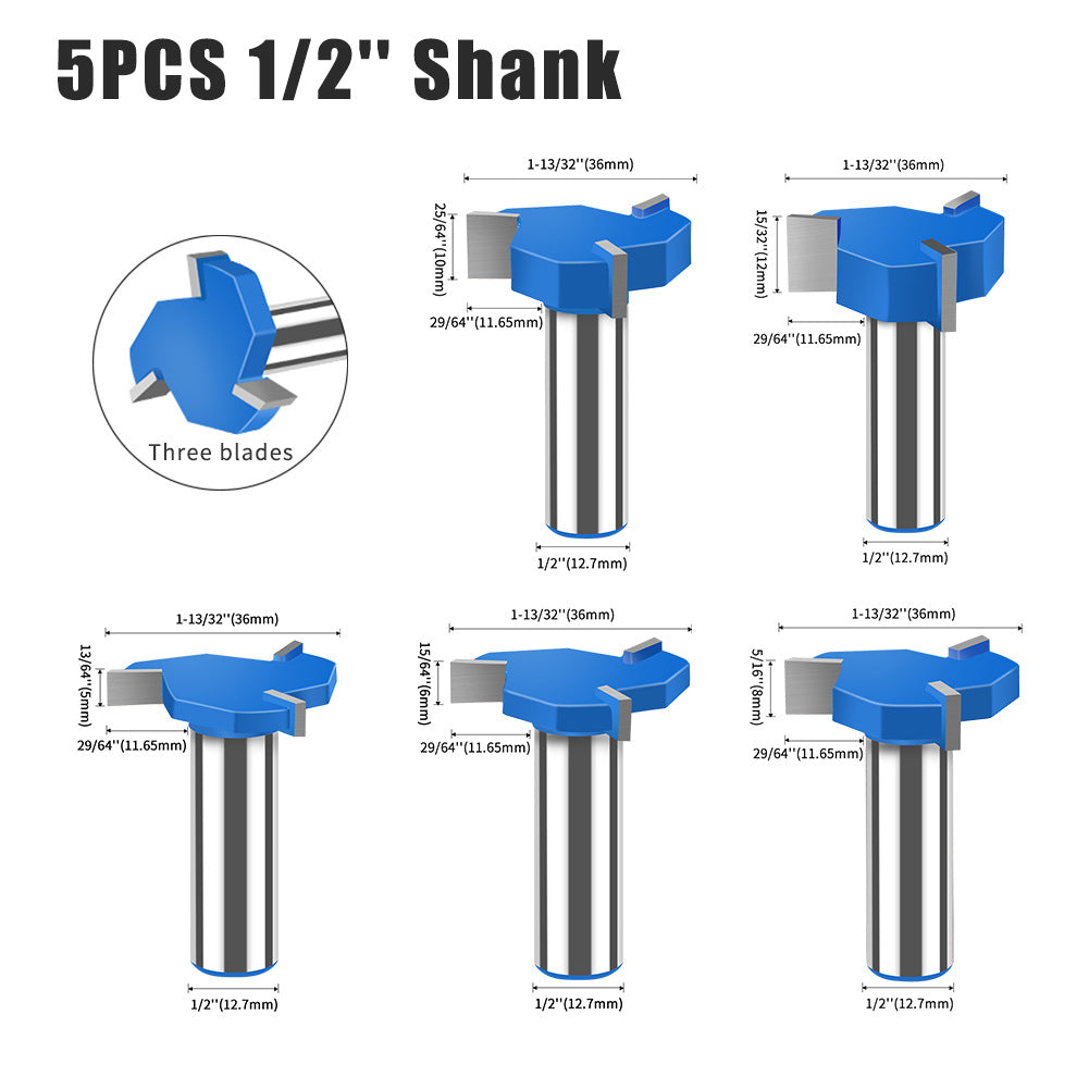 Three-blade T-knife Tungsten steel milling cutter Slotting cutter Bottom cleaning cutter Three-tooth T-cutter Slotting cutter Large diameter trimming machine industry
