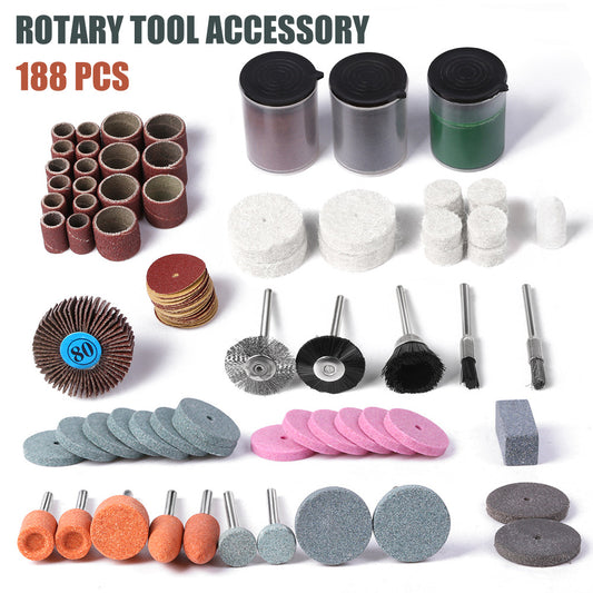 188Pcs Grinding Head Electric Grinding Machine Accessories, Group Set, Electric Grinding Head Cutting, Grinding and Polishing Combination Grinding Wheel Grinding Head
