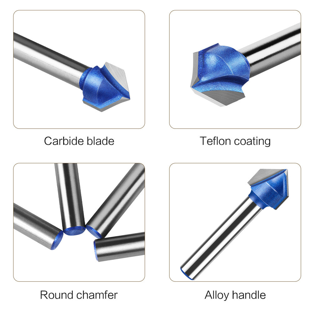 Professional grade 90-degree V-shaped knife woodworking milling cutter trimming machine cutter head aluminum-plastic panel slotting integrated wall folding knife