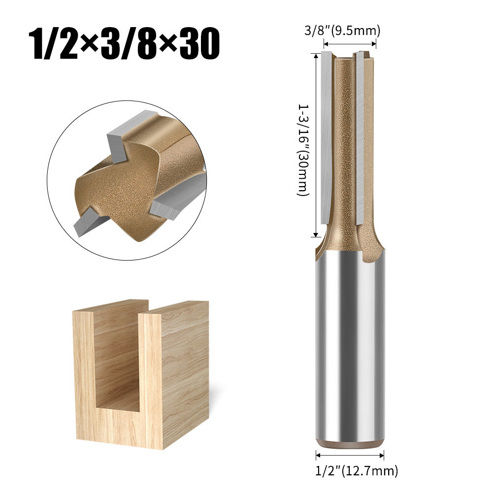 1/2 handle professional grade three-blade straight knife woodworking special milling cutter head slotting knife woodworking knife trimming grooving knife flat bottom