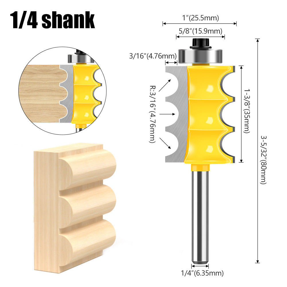 8Mm handle three bead knife three ball knife fancy line knife ball head knife cabinet line knife decorative woodworking milling cutter