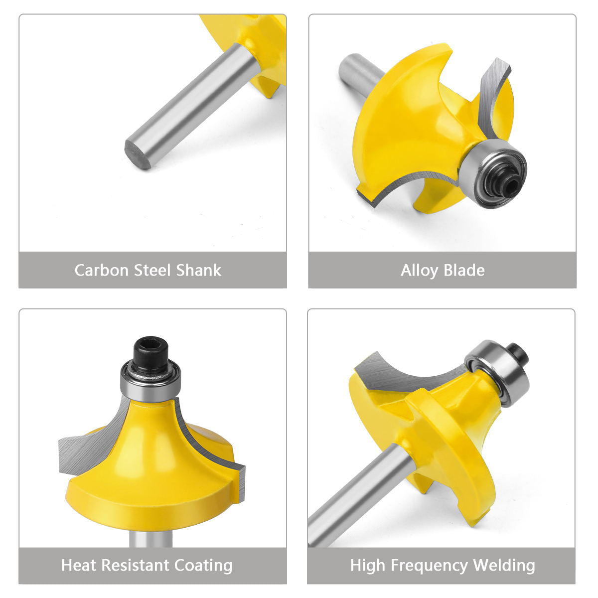 1/4 handle 15-piece set of imperial woodworking milling cutter set, trimming machine cutter head, bakelite milling engraving machine milling cutter, trimming cutter