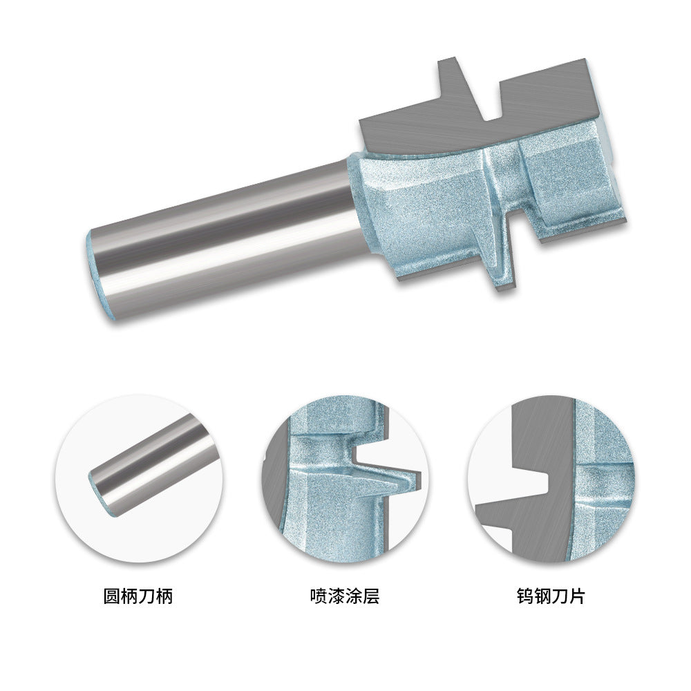 Woodworking milling cutter 8 handle 1/2 handle oblique tooth tenon cutter floor cutter woodworking cutter splicing cutter trimming machine engraving machine cutter head