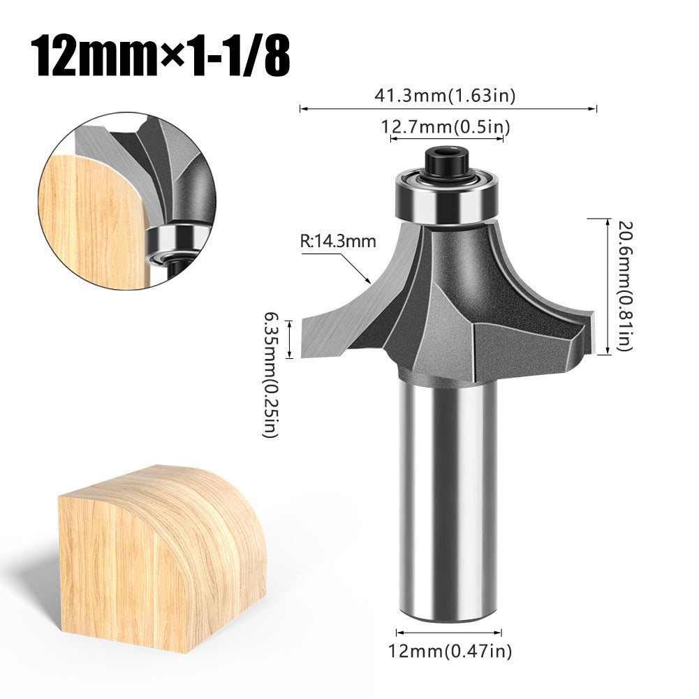 6 handle 12 handle fillet knife tungsten steel alloy woodworking milling cutter R chamfer trimming machine slotting engraving machine blade