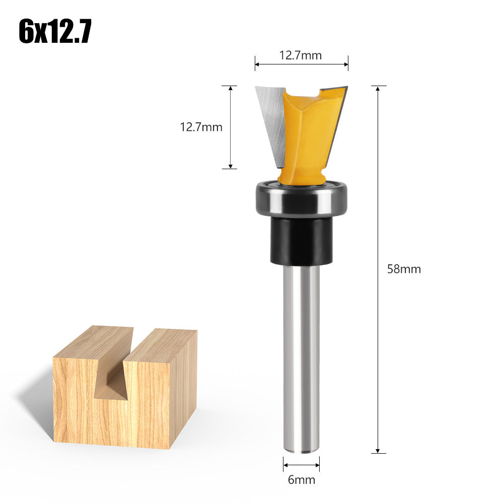 Bearing imitation dovetail knife slotting trimming machine head mouth < unk > knife 1/4 handle tenon knife engraving machine woodworking milling cutter