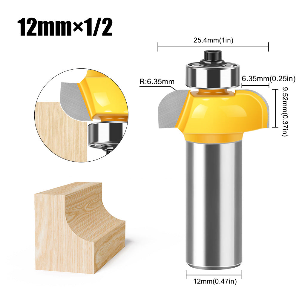 1/2 handle woodworking chamfer knife with bearing trimming knife CNC engraving knife pattern knife woodworking milling cutter