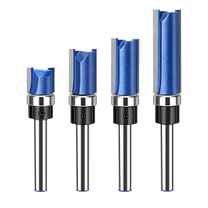 1/4 handle 6 handle inch slotted woodworking milling cutter, bearing straight knife trimming knife engraving machine trimming machine alloy cutter head