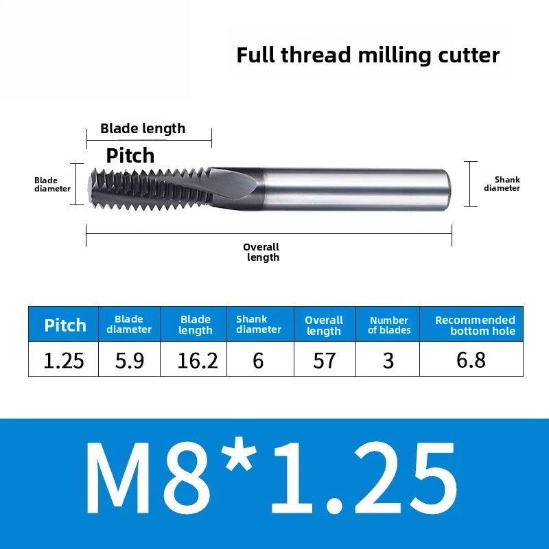 Carbide Thread Mill Single / Triple / Full Flute HRC65