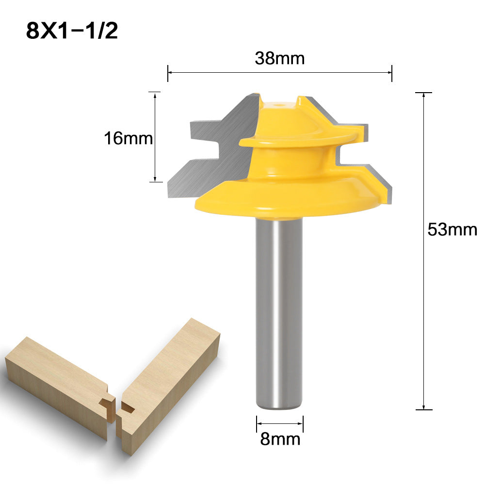 45 degree tenon knife 90 degree right angle knife tenon knife 8 handle woodworking milling cutter foreign trade export