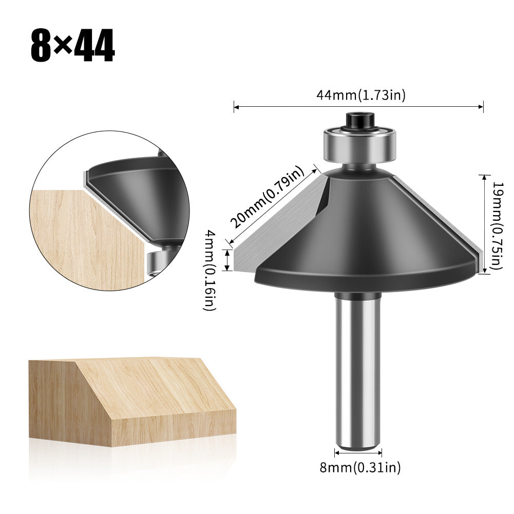 8Mm handle bevel knife trimming tool woodworking milling cutter trimming machine engraving cutter head chamfering knife bearing tungsten steel cutter head