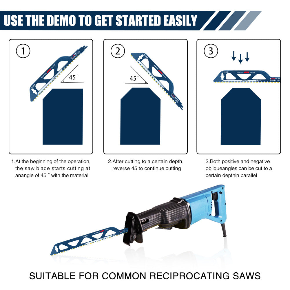 Reciprocating saw horse knife sawing wall wall red brick stone gold special light brick aerated block cutting coarse tooth saw blade