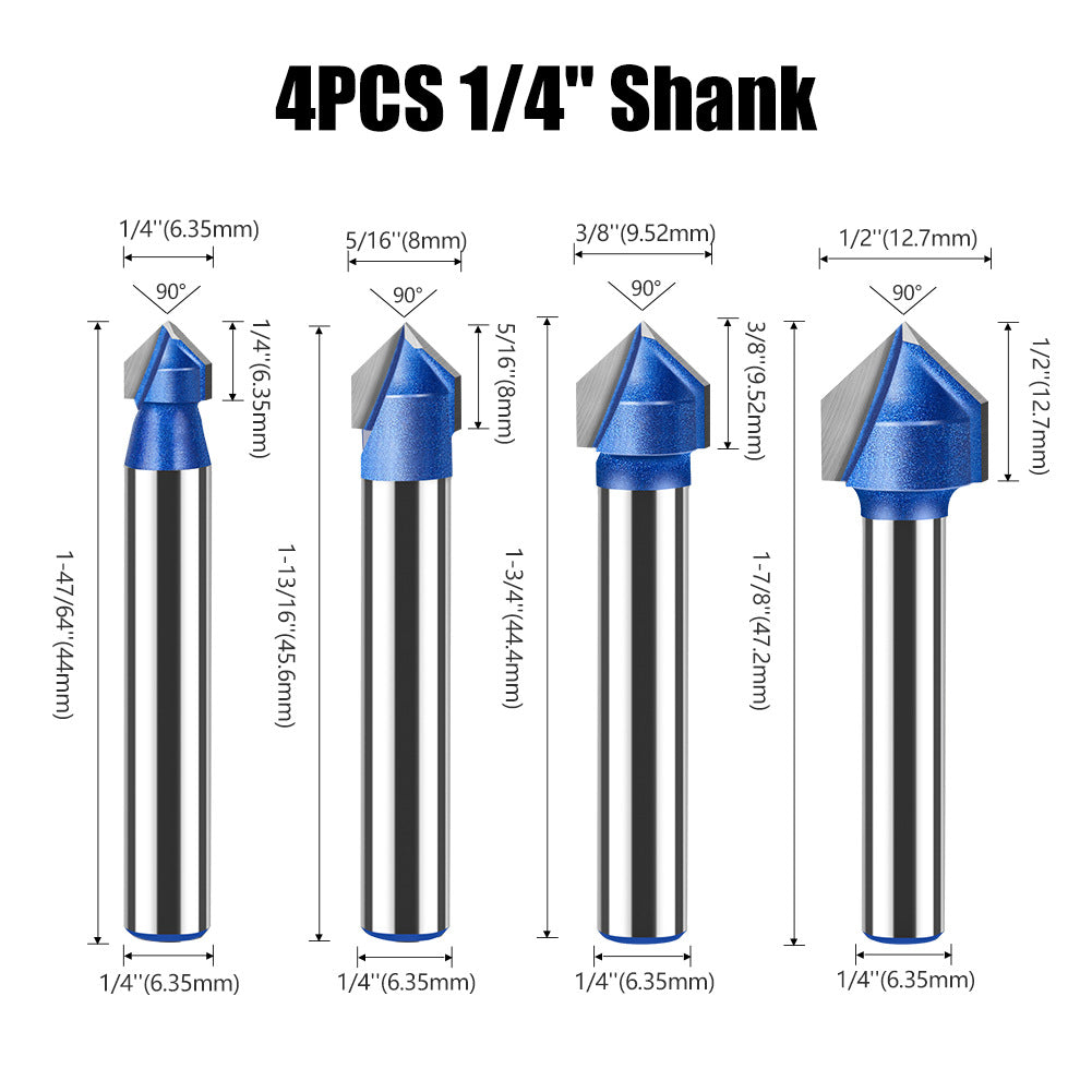 Professional grade 90-degree V-shaped knife woodworking milling cutter trimming machine cutter head aluminum-plastic panel slotting integrated wall folding knife