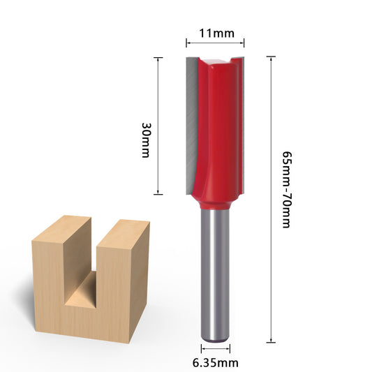 1/4 handle professional woodworking double edge alloy steel coated bakelite milling cutter trimming machine engraving machine slotting straight cutter head