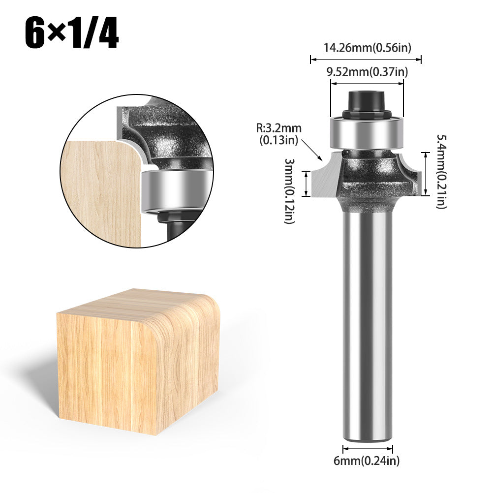 6 handle 12 handle fillet knife tungsten steel alloy woodworking milling cutter R chamfer trimming machine slotting engraving machine blade