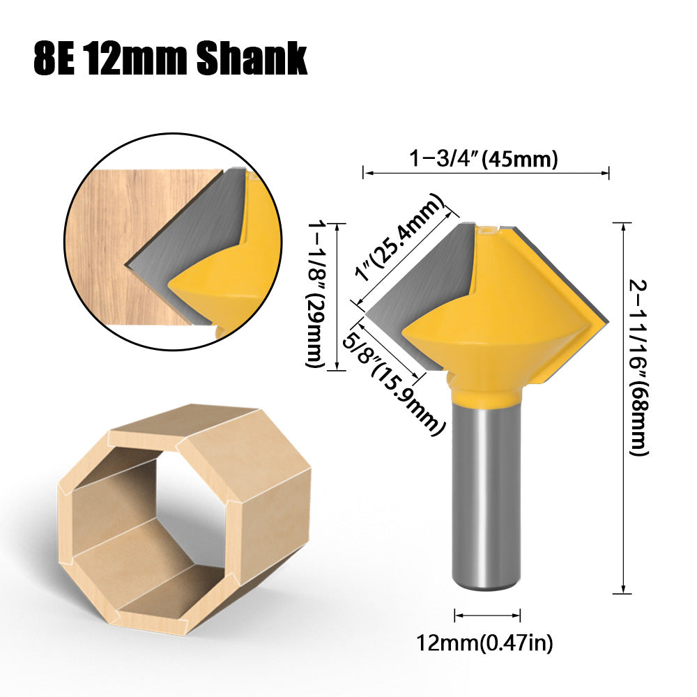 1/2 handle 3-piece set multilateral knife bird's beak interface knife 6 sides 8 sides 12 sides multi-purpose knife tenon knife woodworking router