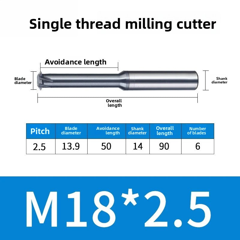Carbide Thread Mill Single / Triple / Full Flute HRC65