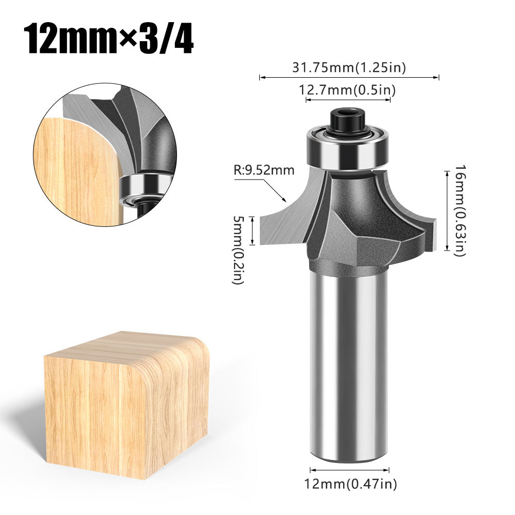 6 handle 12 handle fillet knife tungsten steel alloy woodworking milling cutter R chamfer trimming machine slotting engraving machine blade